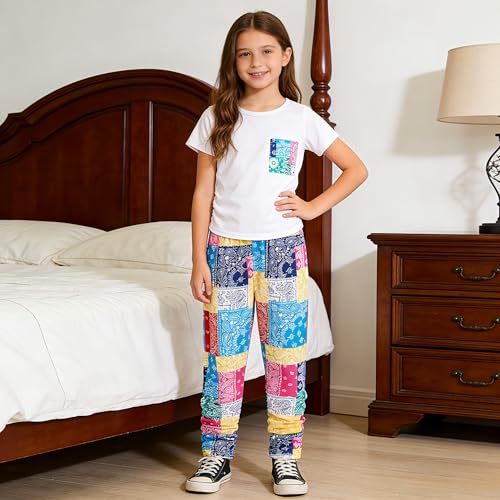 Image of 4-7T Kids Toddler Girls Print Outfits Short sleeved Flower Printed Top+Flower Print Pants Set