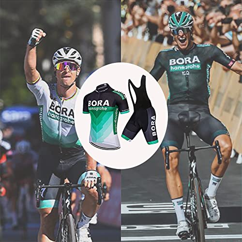 HOMTOL Abbigliamento Ciclismo Set Manica Corta Tuta Ciclismo Uomo Completo Ciclismo Estivo Per Bici Da MTB Con Pantaloncini Imbottiti in Gel Traspirante e Ad Asciugatura Rapida