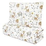 Totsy Baby Edredones Infantiles Hechos a Mano 120 x 90 cm - Juego de edredón Infantil con Almohadas, Manta Infantil con Almohadas, edredón Infantil de algodón Ciervo