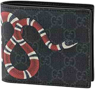 【美品】グッチ 二つ折り財布 札入れ ブラック スプリーム スネーク メンズ グッチ GUCCI 財布 二つ折り財布 メンズ キングスネーク