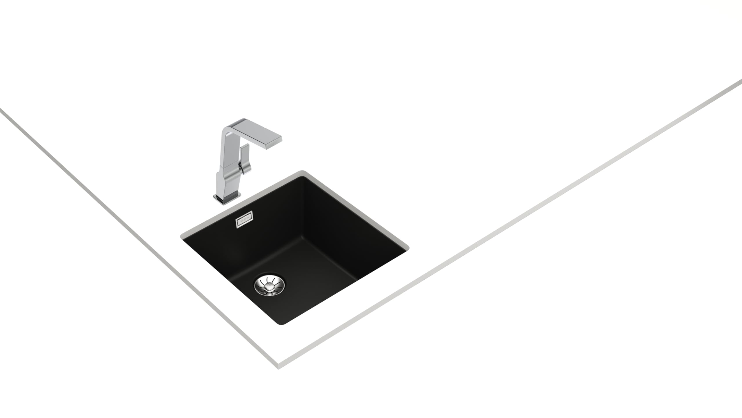 TEKA Fregadero Tegranite+ 1 Cubeta, Doble Instalación, Resistente a Impactos, No Poroso, Desagüe con Válvula, Profundidad 20cm, Mueble 50cm, Modelo Radea R10 40.40 M-TG