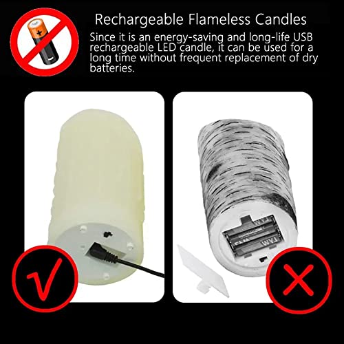 Velas LED de cera real recargables con mando a distancia de 15 cm 6