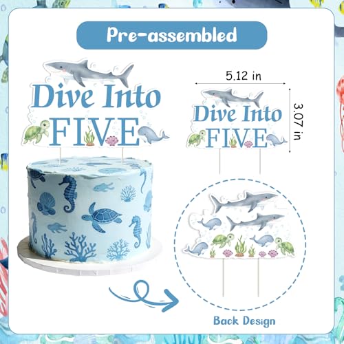 Décoration gâteau Dive Into Five pour réussir un anniversaire 5 ans océan