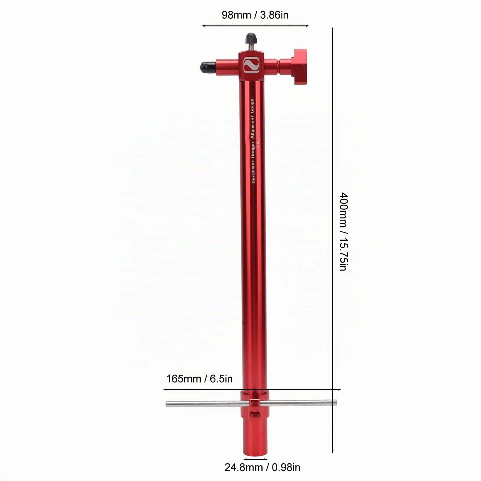 Outil de Jauge D'alignement de Patte de Dérailleur avec Une Longueur de 400 Mm, Construction en Alliage D'aluminium, Transport Facile, pour la Réparation du Dérailleur
