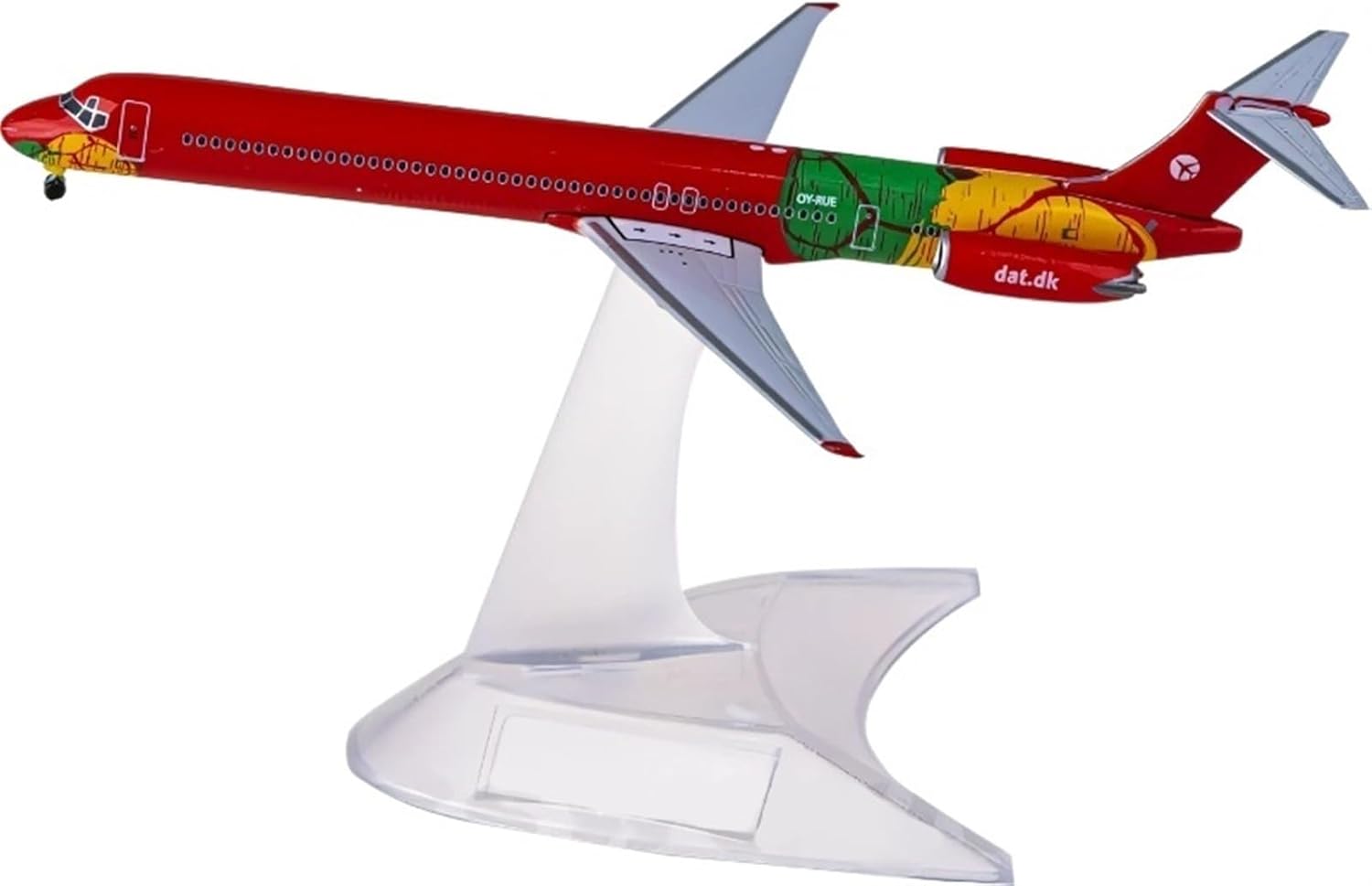 1 500 Scale for Danish Airlift Md-83 Oy-rue Red Miniature Die Cast Alloy Airplane Model Souvenir Hobby Playgame Kit
