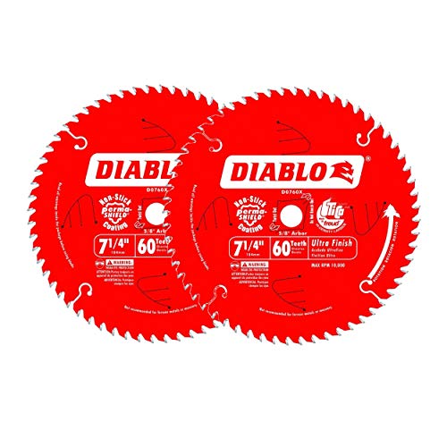 Freud D0760X Diablo Ultra Finish Saw Blade ATB 7-1/4-Inch by 60t 5/8-Inch Arbor, 2-Pack