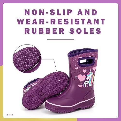 Kids Waterproof Neoprene Rain Boots Girls Boys Outdoor Mud Boots Children Insulated Rubber Snow Boots3