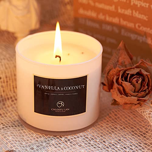 Chloefu Lan Vanilla & Coconut Scented Candle Sets Luxury Soy Jar Candle 7.1Oz thumb #1