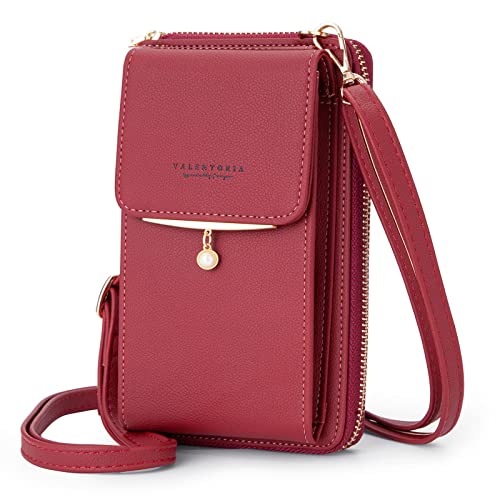 Image of Valentoria Small Crossbody Bag Cell Phone Purse Wallet Leather Card Clutch Handbag for Women