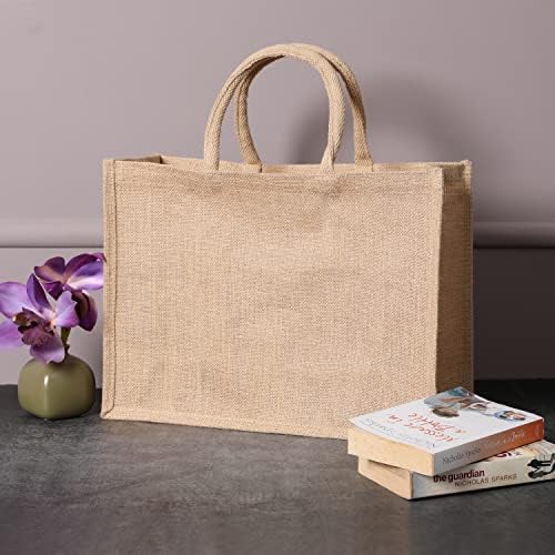H1vojoxo Ballerina Burlap Tote Gift Bags - 6-Pack Reusable Jute Bags For Dance Lovers, Ballet Teams & Shopping - Waterproof, 15.7x10.2x4.9 Inches
