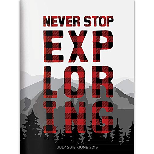 TF Publishing 19-4083A July 2018 - June 2019 Wanderlust Monthly Planner, 7.5 x 10.25