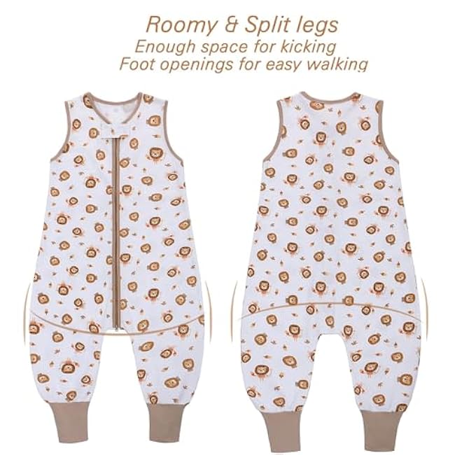 Miracle Baby Sleep Sack with Feet - 0.5 TOG 100% Cotton Wearable Blanket, Sleeveless Design Sleeping Bag for Baby