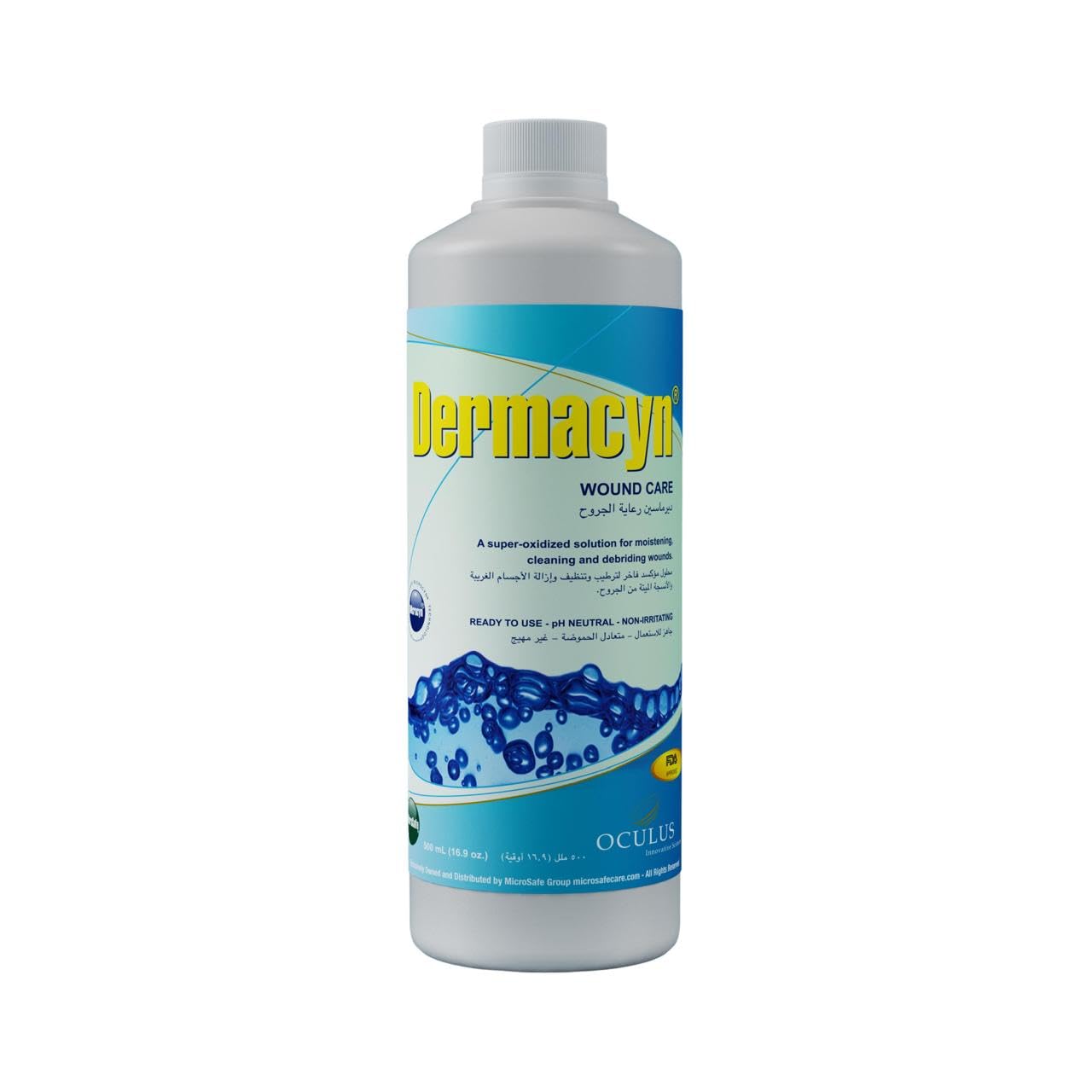 Wound Care Solution 500mL - A super oxidized solution for moistening, cleaning and debriding wounds - Ready to use, pH Neutral, Non-irritating
