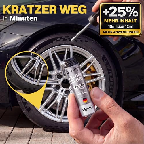 Lackstift Silber Metallic 15ml, Lackstift Felgensilber für Auto & Felgen – Ansicht 2