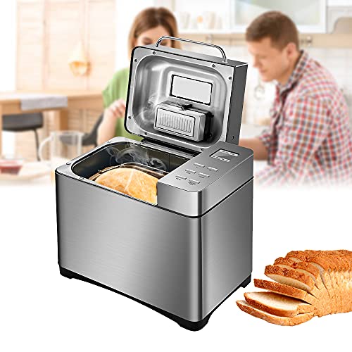 Estabeter Brotbackautomat (Brotbackmaschine, 650 Watt, 19 Bread Maker Backprogramme, 1000g Brotmaschine Automatische mit Brotablage+Messen+Messlöffel+Haken+Dispenser) – Bild 3