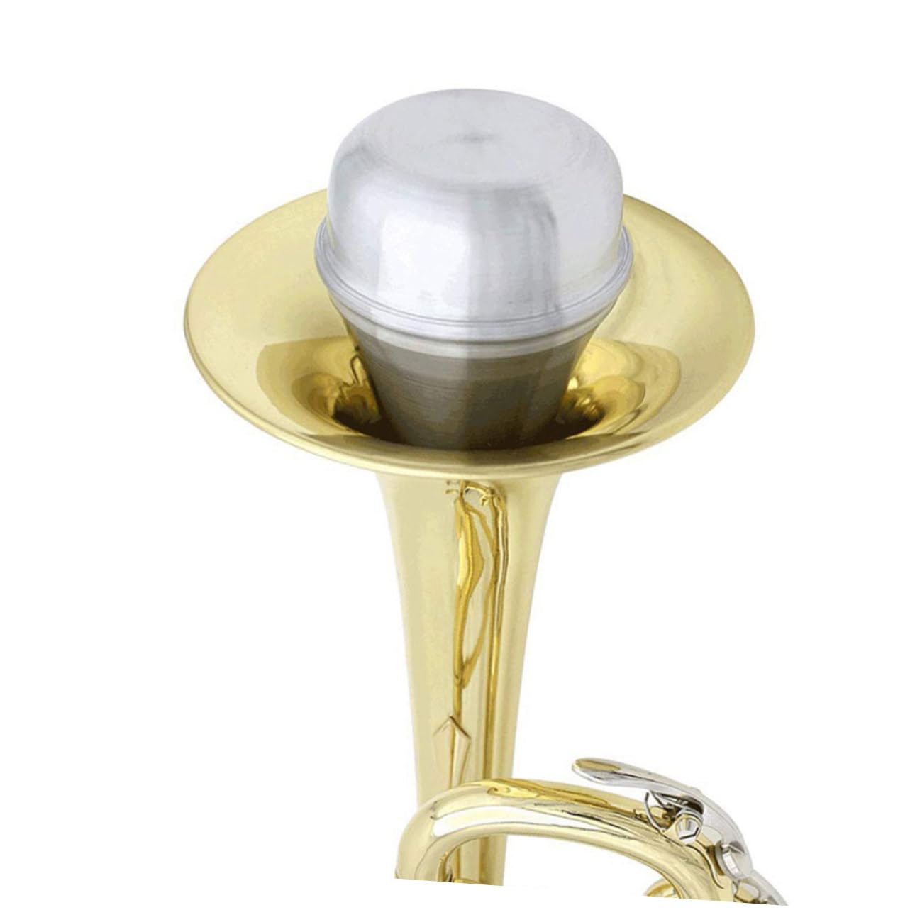 FUNOMOCYA Trumpet Mute Trombone Practice Mute Trumpet-shaped Metal Cork for Home Practice