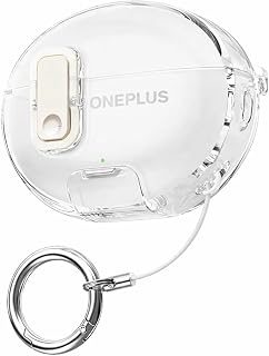 YellowInc Clear TPU Case for OnePlus Buds Pro 3 with Metal Keyring, Built-in Phone Stand, Locking-Switch Design Cover (Tra... Price In India