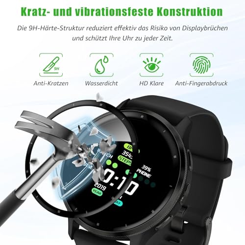 Carantee Schutzfolie für Panzerglas für Garmin Venu 3/Venu 4 45mm, 2 Stück Keine Blasen Schutzglas, Anti Kratzer, Wasserdicht, Sensitive Touch, Hoch Definition Garmin Venu 3 Displayschutzfolie