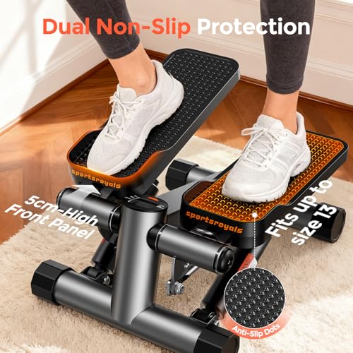 Sportsroyals Stair Stepper,Twist/Mini Stepper for Exercise at Home,Step Machine with Resistance Bands for Full Body Workout, 350lbs+ Capacity - Image 6
