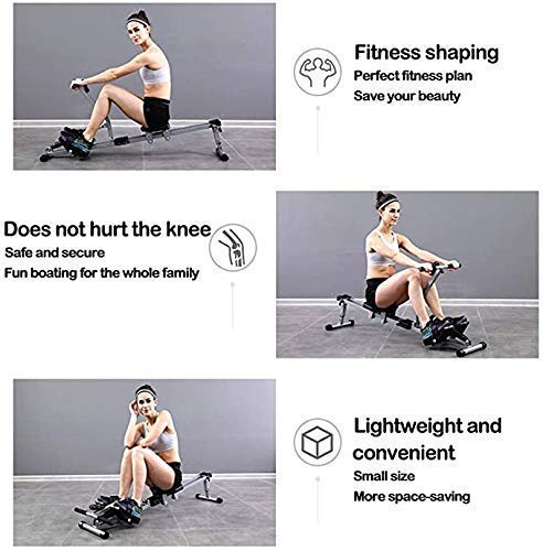 Image of Rowing Machine Folding Small Rower Machine Home Exercise Aerobic Fitness Equipment Home Rowing Machine with Adjustable Resistance