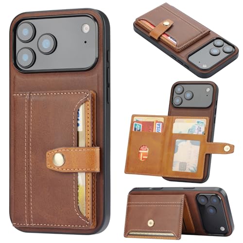 Coque iPhone 17 Air en cuir café de haute qualité style élégant