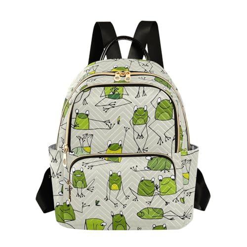 Image of Frog Quilted Backpack Purse for Women Fashion Small Backpack M | Shoulder Bag Travel Casual Daypack