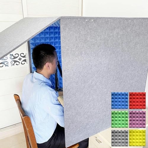 Tragbares Aufnahmestudio, Mikrofon-Isolationsschuppenbox, Schallschutzhaube für den Schreibtisch, Schallschutzschuppen, hochdichter saugfähiger Schaumstoff, Heim-Aufnahmestudio (grün 80 * 80 * 80 cm)