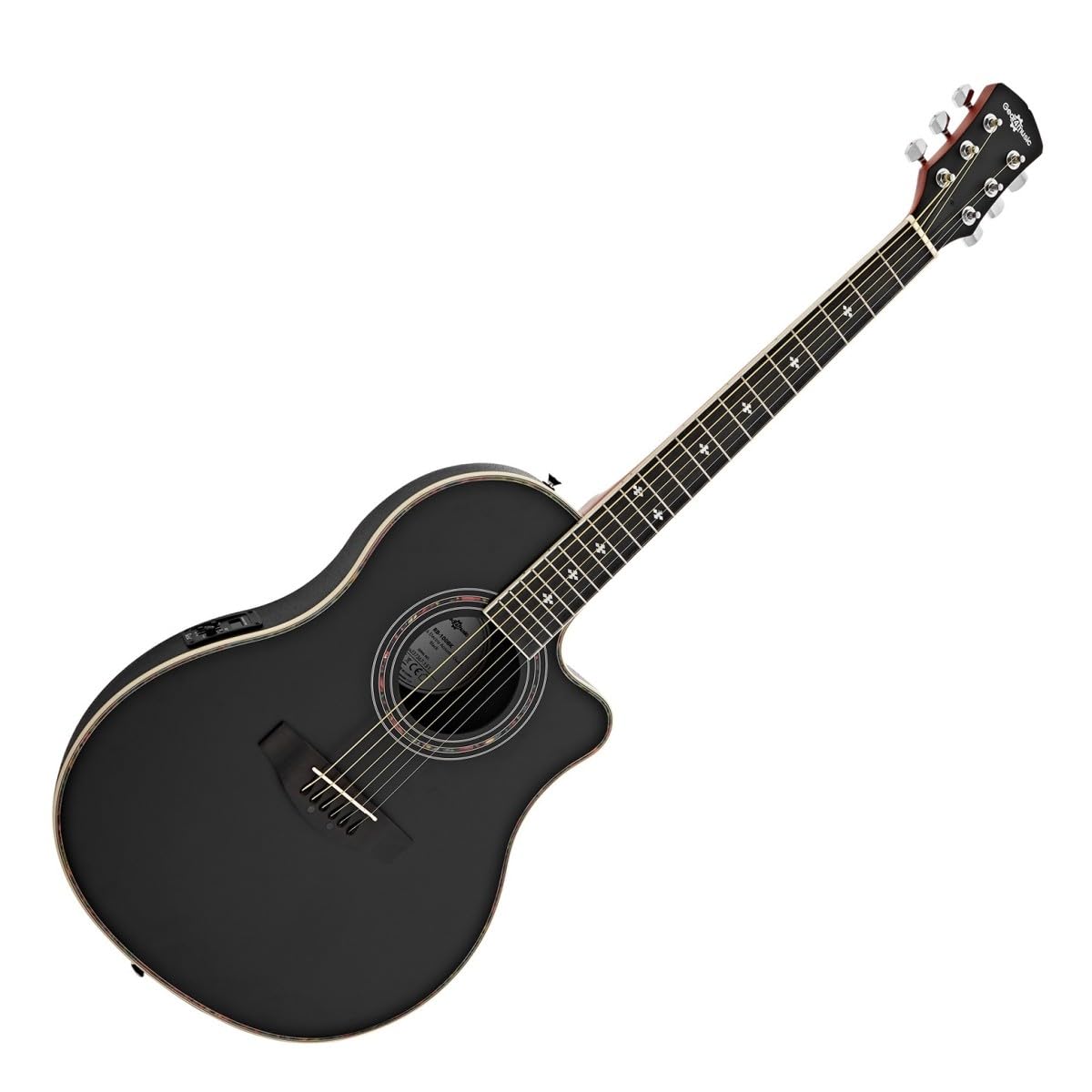 Roundback-Elektroakustikgitarre von Gear4music, Schwarz
