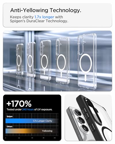 Image of Spigen Ultra Hybrid MagFit | Samsung Galaxy S26 Case [Transparent] [Air Cushion Protection] Galaxy S26 Back Cover | TPU+PC - Matte Black