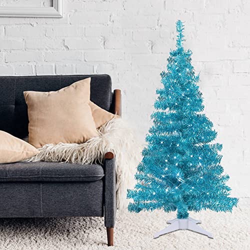 Juegoal 4 FT Lighted Artificial Christmas Tree, Pre-lit Green Tinsel Pine Spruce Tree, Light up with 70 White LED Lights Battery Powered, 8 Modes & Timer for Xmas Holiday Winter Home Party Decor by Juegoal - Image 5