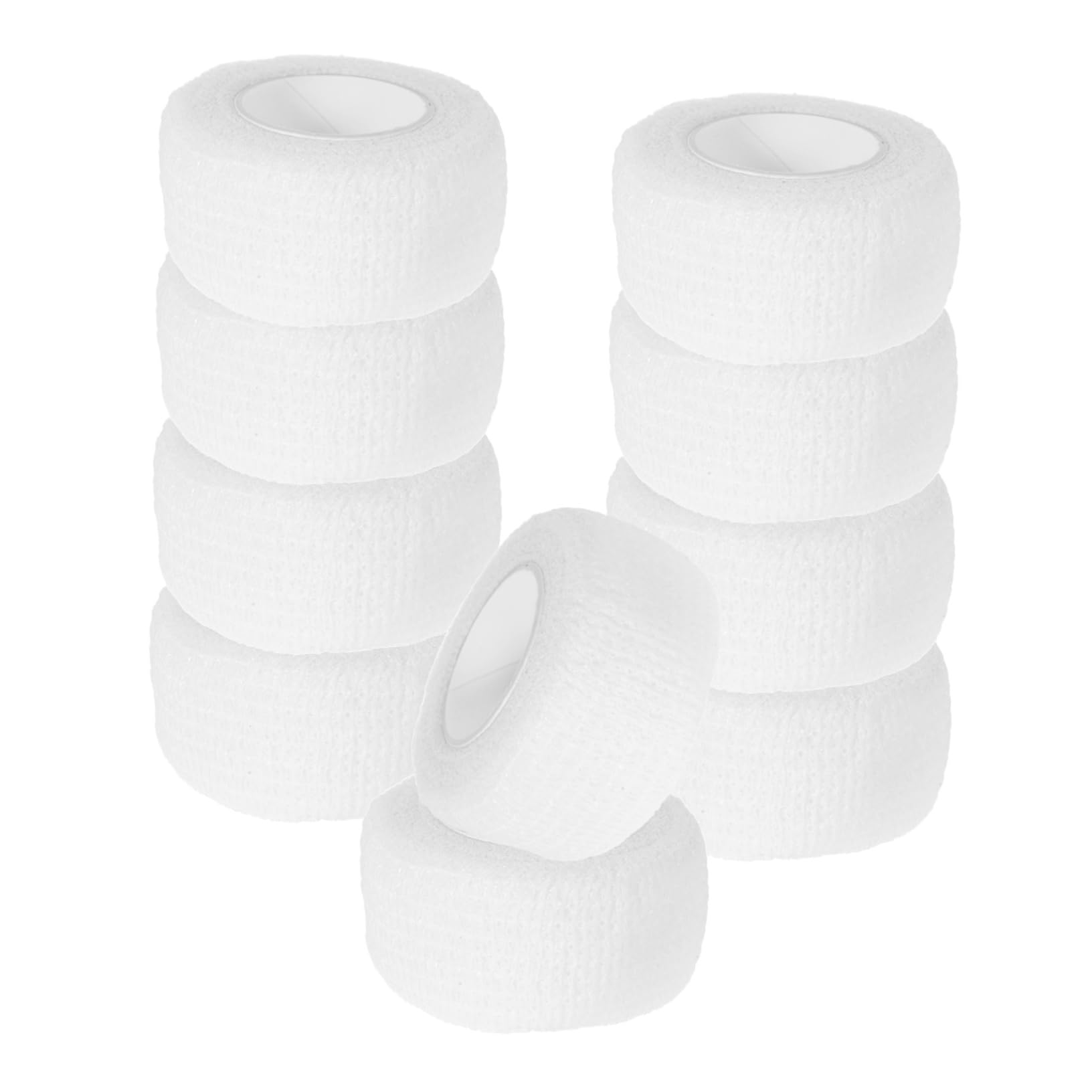 KESYOO 10 Rolls Elastic Wrap Self Adhesive Bandage Elastic Bandage Pressure Bandage Athletic Tape Athletic Finger Wrap Head Wrap Finger Wraps Bandages Wrap White Non-Woven Fabric