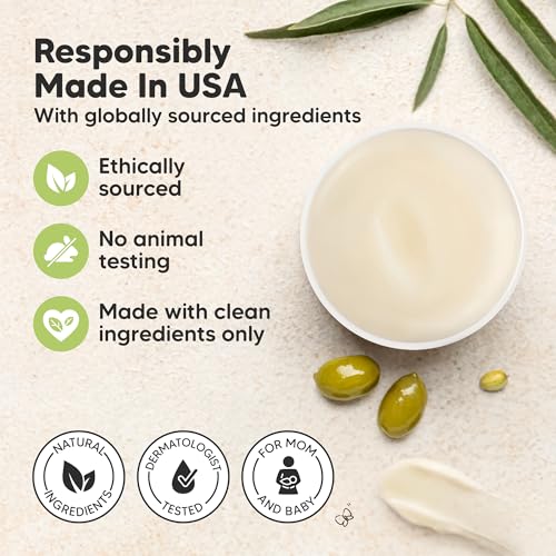 Image of 2pk Organic Nipple Butter for Cracked, Sore, Relief, Safe (Soothing, 2oz) | USDA, 100% Natural Clean Nursing Nipple Cream Safe for Breastfeeding, Breast Cream, Non Lanolin Balm, Postpartum Essential