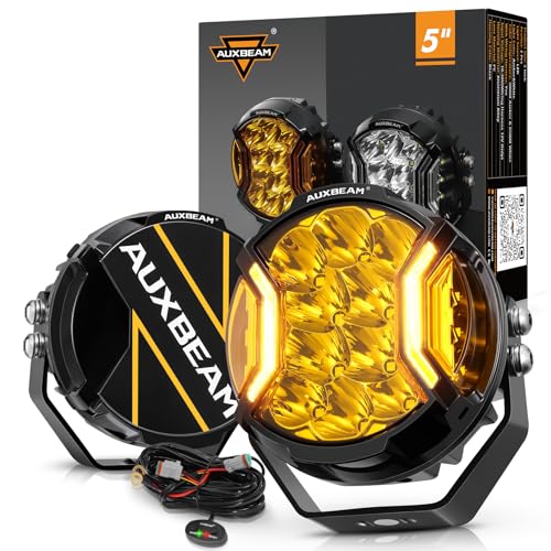 Auxbeam V-Ultra Series 5 Inch Side Shooter Offroad Lights, Amber ...