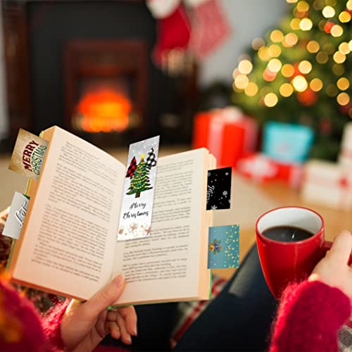 Primatch 36 Pieces Cute Christmas Bookmarks For Women Men Kids Book Lovers, Double-Sided Holiday Bookmark Book Marker With Santa Snowman Design For Girs Boys Students Adult Xmas Gifts #TOP2