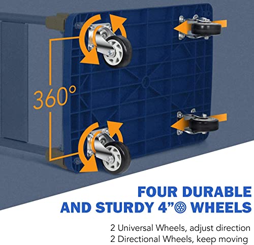 Image of GOBBLER Portable Platform Trolley Cart for Lifting Heavy Weight, 200 Kg Capacity Dolly Push Cart - Blue (GB-TR200)