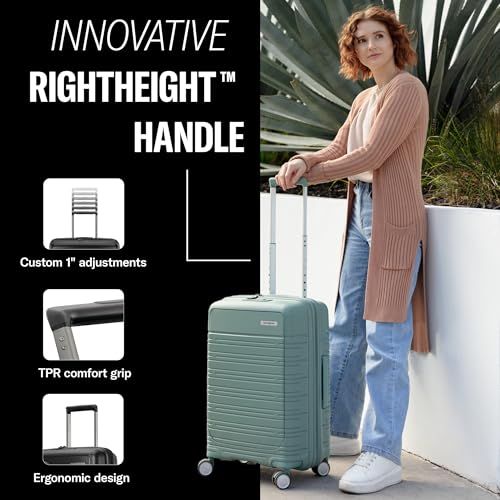 Image of Samsonite Elevation Plus - Carry-On Hardside Luggage with QuickEntry Front Compartment - Scratch Resistant Polypropylene Shell, AirTag Holder, TSA Lock, Airline Approved - Midnight Blue