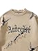 ZAFUL Men's Crew Neck Letter Embroidery Distressed Ripped Hole Long Sleeves Streetwear Knit Sweater Pullover (1-Khaki, M)