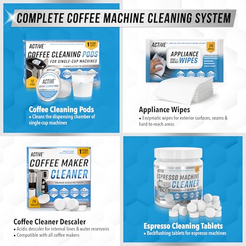 Image of Coffee Machine Cleaner Descaler Tablets - 24 Count, Compatible With Nespresso, Keurig, Ninja, Delonghi, Miele, Coffee Maker Pot Descaling & Cleaning Tabs, Descale Drip Coffe And Espresso Machines