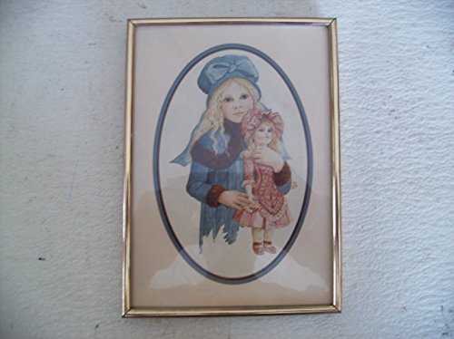Jan Hagara #1 Jill & The Bru Doll Metal Framed Art Card 7" x 5"-1978