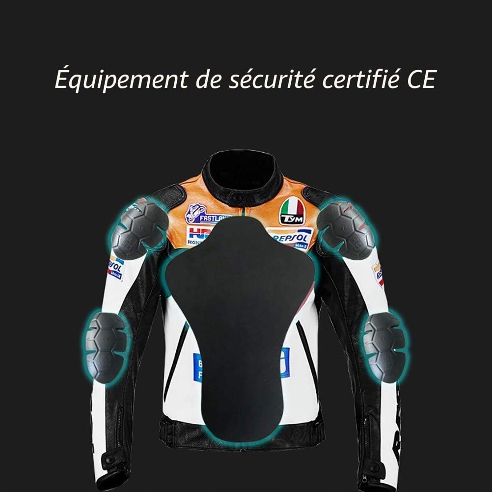 Cuir Veste Moto Racing Blouson Motard Protections CE Gilet Thermique Homme CE Armored Imperméable Respirante Textile Veste
