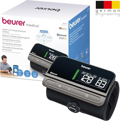 Beurer BM 81 easyLock Oberarm-Blutdruckmessgerät, klinisch validiert, Manschette mit einfachem...