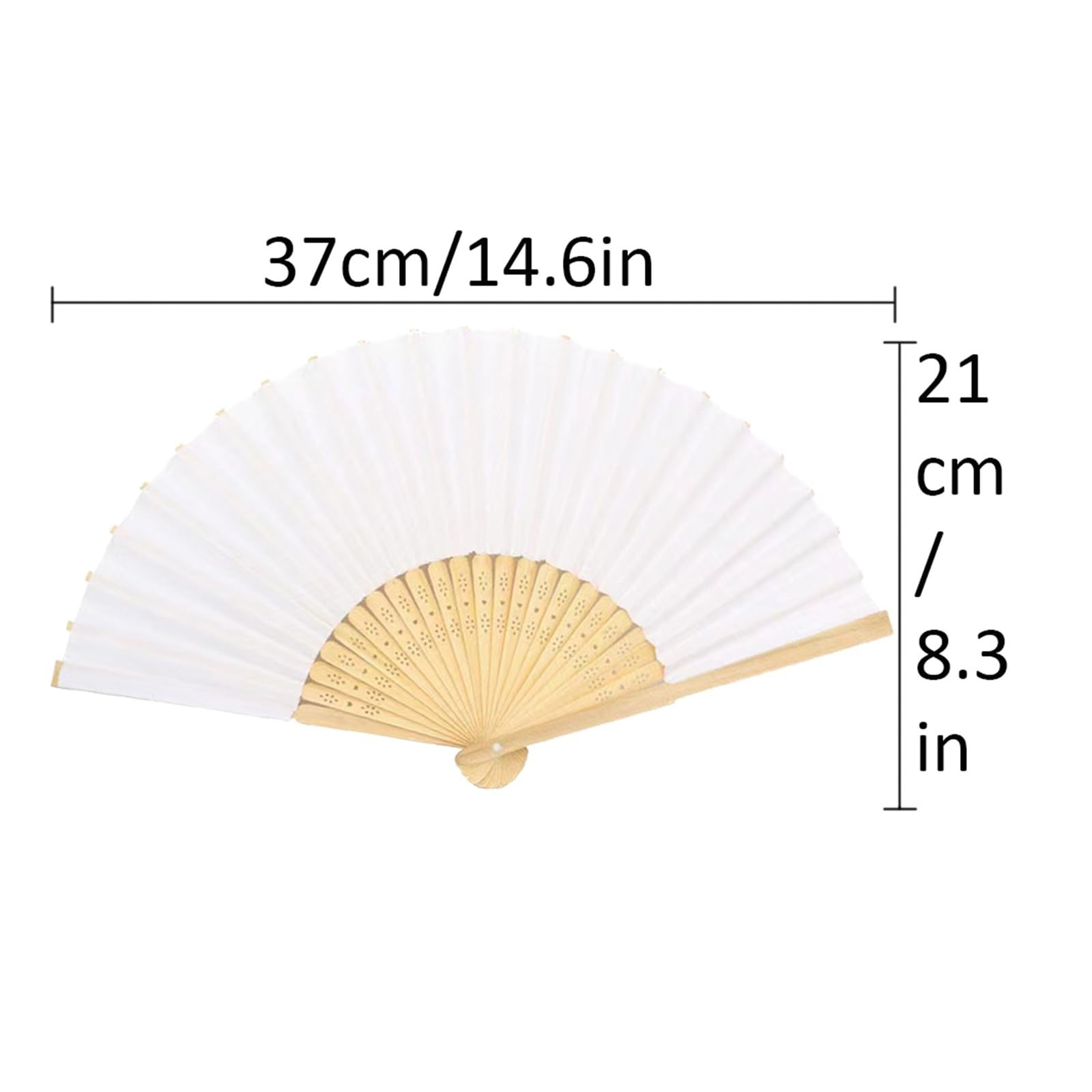 60 Stück faltbare Fächer, weiße, leere Papierfächer, Party for Gäste, Jahrestag, Geburtstag, Hochzeit, Dekoration Für Haushalt Wohnen