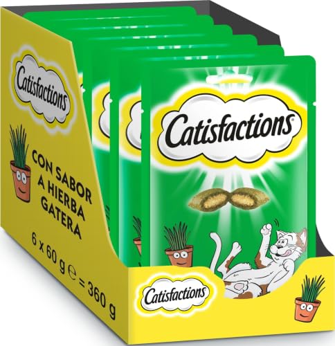 Catisfactions Premios para Gatos Sabor Hierba Gatera 6 Packs de 60g