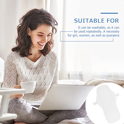Image of Healifty Washable Menstrual Pads 3 Pack Reusable Cotton Cloth Sanitary Napkins with Button Snap Breathable Period Pads for Travel Postpartum Use and Female Urinary Incontinence 10.62 X 5.31 in