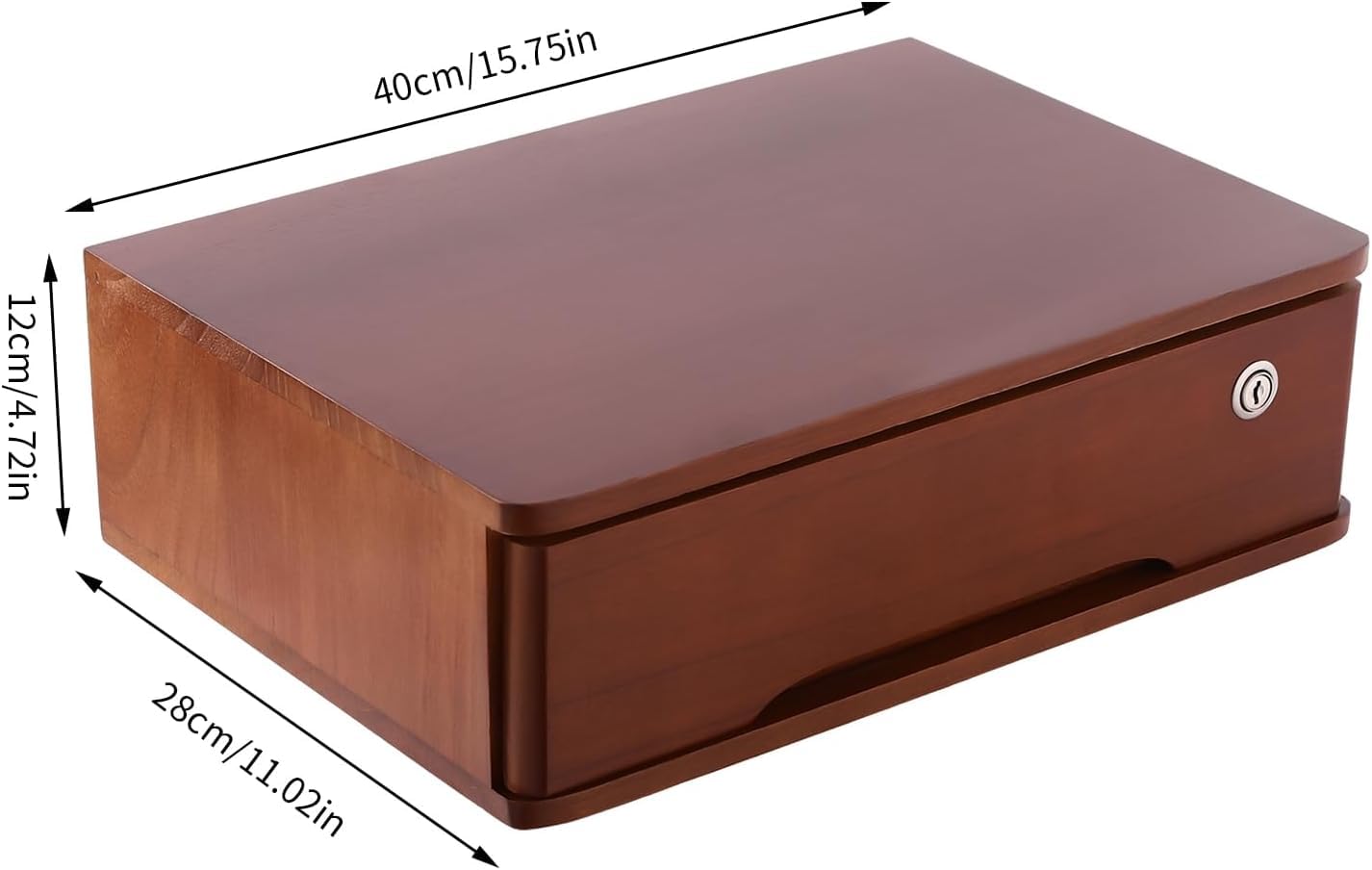Stilvoller Schreibtisch-Organizer Aus Holz Mit Schublade Und Schloss, Hochwertiger Aktenschrank Für Zuhause Und Büro, Ideal Zur Aufbewahrung Von Papieren, Schreibwaren Walnut & White