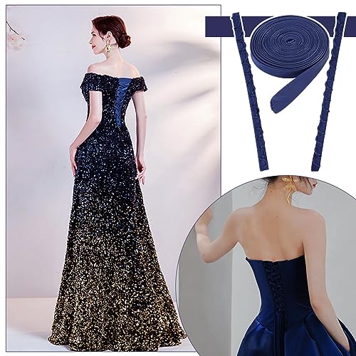 Fermeture éclair de rechange pour robe de mariée bleu nuit ajustable - 6