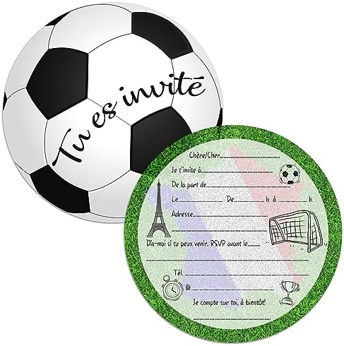 Invitation Anniversaire Foot Lot De 12 Cartes D'Invitation Pour Troisième Anniversaire 3Ème Invitation Anniversaire Garcon