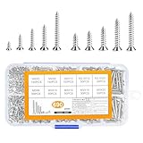 690Stk M2,M3 Kleine Schrauben Set, Kleine Holzschrauben Set, Blechschrauben Selbstschneidende Schrauben Set,Flachkopfschrauben Kreuzkopf Senkkopfschrauben,Mini Schraubenset,Modellbau Schrauben(Silber)