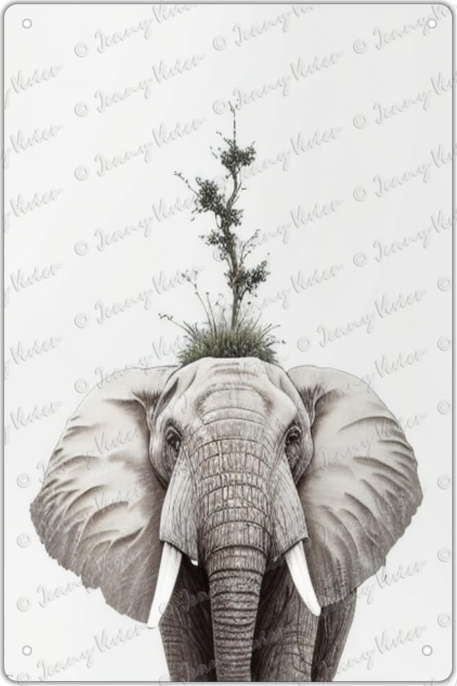 Targa in metallo L'evoluzione dell'elefante Poster in latta