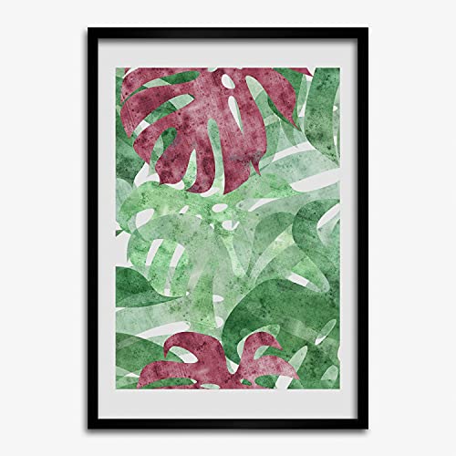 Cadre moderne Tulup 50x70 cm avec impression de tableau photo végétal de monstera